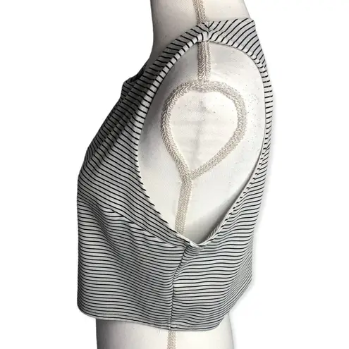 Free Press  Striped Black / White Sleeveless Crop Tank Top