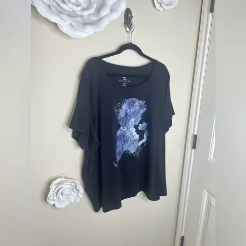 Disney NTM: Aladdin’s Jasmine Black & Watercolor T Shirt in Size 4X
