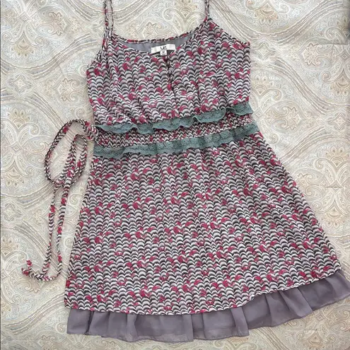 YA Los Angeles Pink and Gray Layered Mini Dress