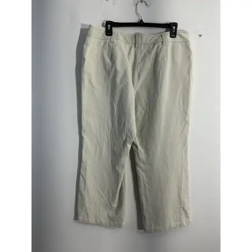 Talbots Womans  Signature Boot Size 14 Ivory Pants Casual Wide Leg