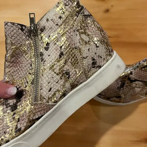 Soda  Snakeskin Platform Sneakers