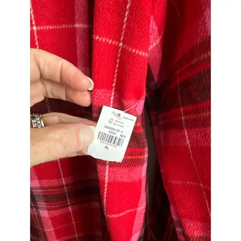 Old Navy NWT  Soft-Brushed Overcoat Red Tartan size XL
