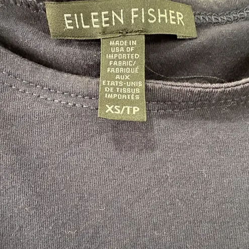 Eileen Fisher  Navy Blue Short Sleeve Tunic Dress XS Organic Cotton, Tencel Modal