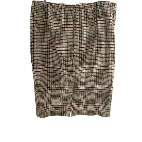 Talbots  Plaid Wool Blend Skirt