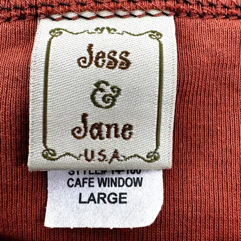 Jess & Jane Cafe Window Latte Rhinestone T Shirt Graphic Print Y2K Orange Large