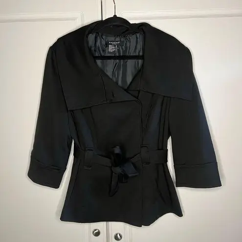 Sandro Black Belted Trench Jacket