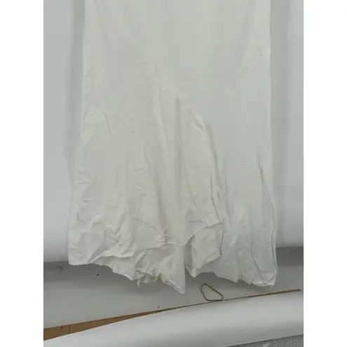 COS Draped Asymmetric Maxi Dress White Size 2 Linen Minimalist