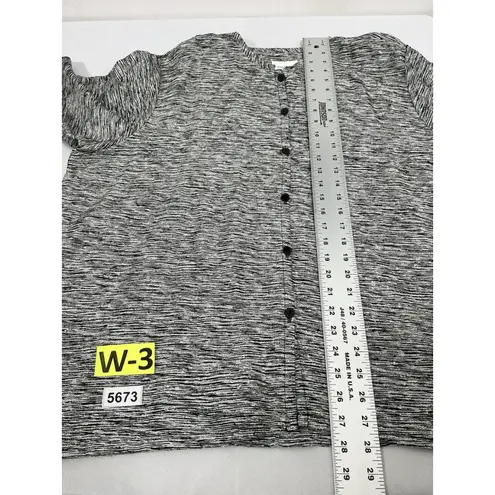 Coldwater Creek Womans Button Down Blazer Jacket 2X Black White 3/4 Sleeve