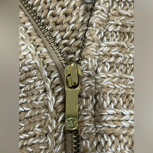 Michael kors poncho zipper sweater cape size large Tan
