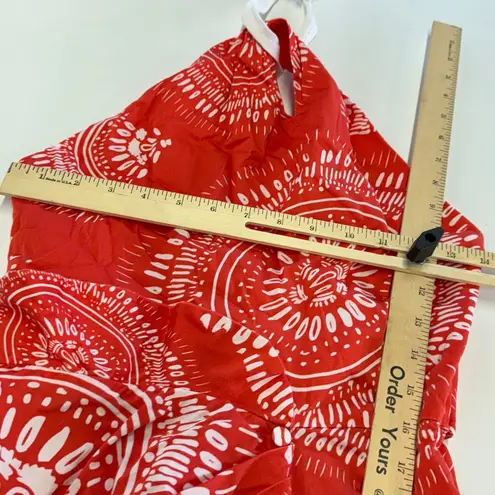 Andres Otalora Dress Womens 2 Orange Selva Midi Sarong Halter Tie Neck Resort