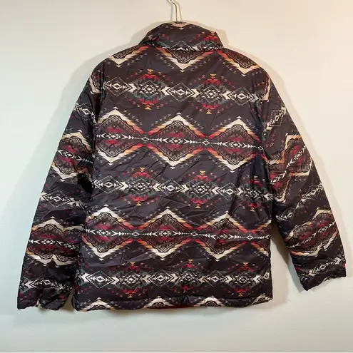 Pendleton Women Bitterroot Reversible Packable Puffer Coat Aztec Brown Red Large