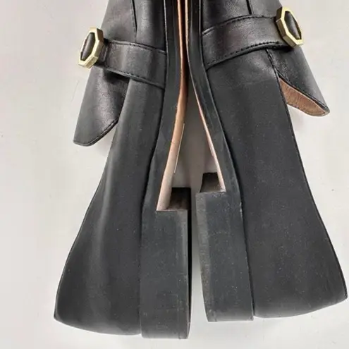 Louise et Cie Bayne Womens Leather Slip On Round Toe Loafer Shoes Black Size 8.5