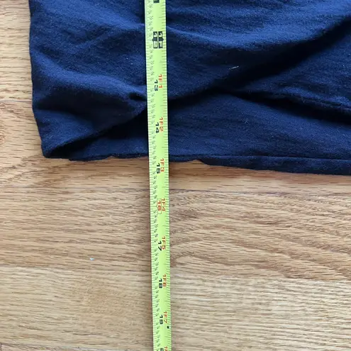 James Perse Black Ruched Mini Skirt Sz 2 Stretch Cotton Jersey Tube Faux Wrap