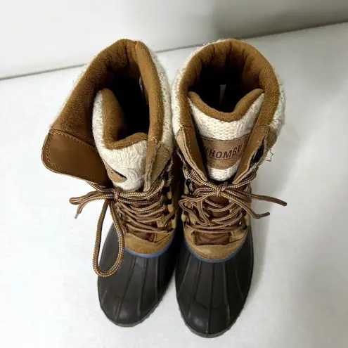 Khombu Cozy Pac Tall Lace Up Suede Knit Duck Boots