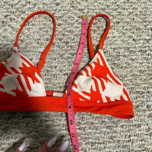 Solid & Striped The Morgan Scoop Neck Bikini Top Lipstick Red Gingham Size Small