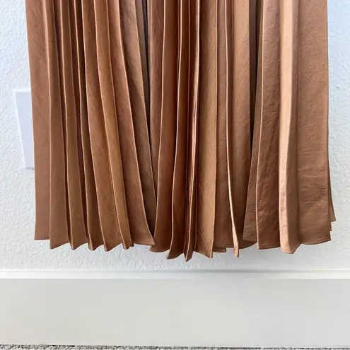 ALC Frank NWOT A.L.C. Leah II Pleated Maxi Dress in Toffee Brown