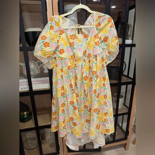 Tuckernuck Maisonette Kamala Dress Wild Poppy Flowers floral print bow babydoll puff sleeve