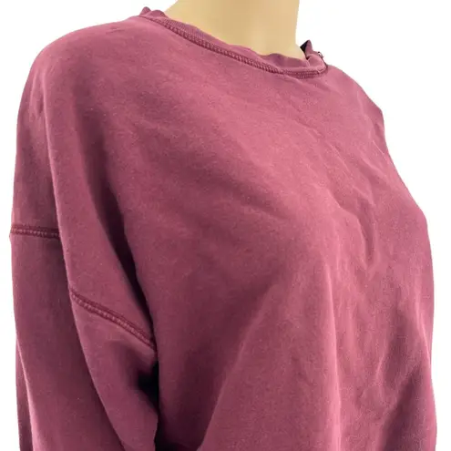 Hanes  LARGE Burgundy Red Distressed Athleisure Sweatshirt Sweater