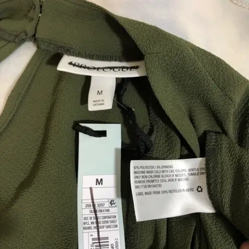 Prologue NWT Olive Green Twist-Front V-Neck Blouse Top New