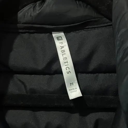 Fabletics  Fenway gray striped black puffer vest