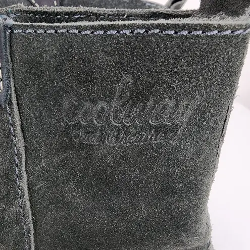 Coolway Grey Suede Fringe Ankle Boot Booties Boho Comfort Shoes Size 8