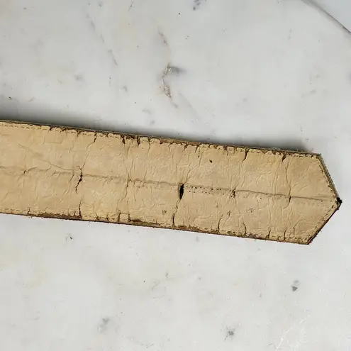 Saint Laurent Vtg Rive Gauche Suede Belt France Bakelite Buckle Geometric 31”