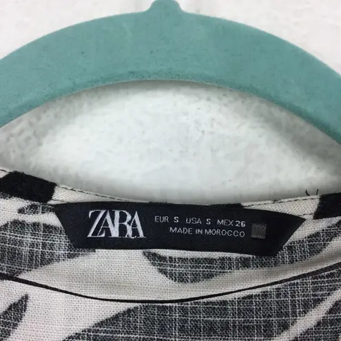 ZARA  Zebra Print Puff Sleeve Linen Wrap Mini Dress Small
