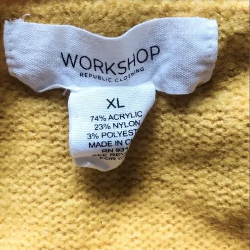 Workshop Republic Clothing Scoop Neck Mustard Yellow Knit Sweater Size XL