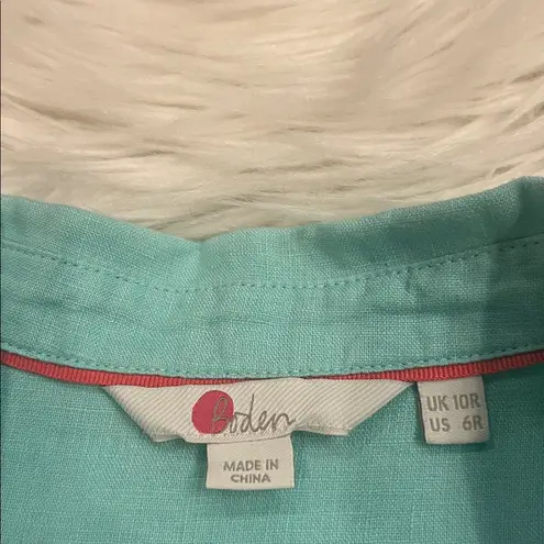 Boden USA Boden ‘The Linen Shirt’ button front top shirt spearmint 6