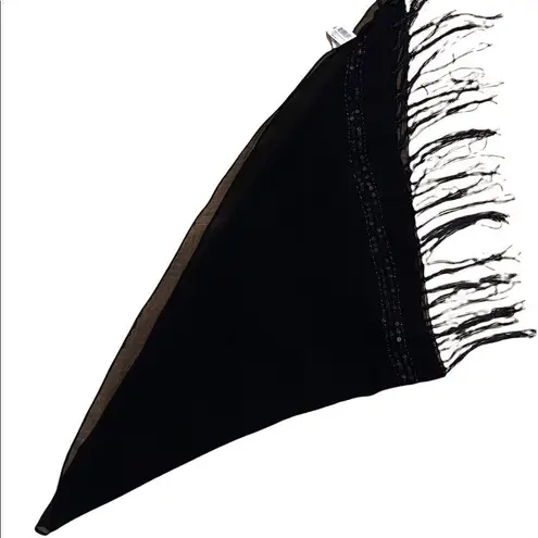 Bijoux Terner NWT beautiful black shawl/wrap with sequins and fringe - Image 2