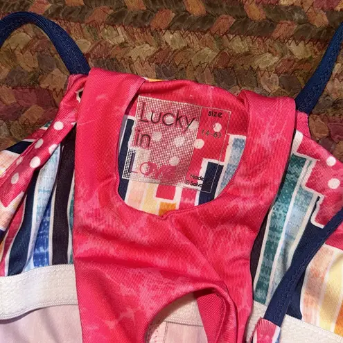 LUCKY IN LOVE PRETTY IN INK PINK BRALETTE TANK ACTIVE TENNIS GOLF