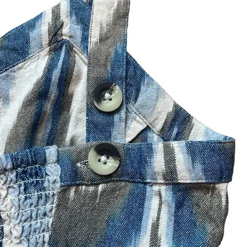 Shyanne Blue Tan Southwestern Print Cotton Mini Dress XS Country Sundress Rodeo