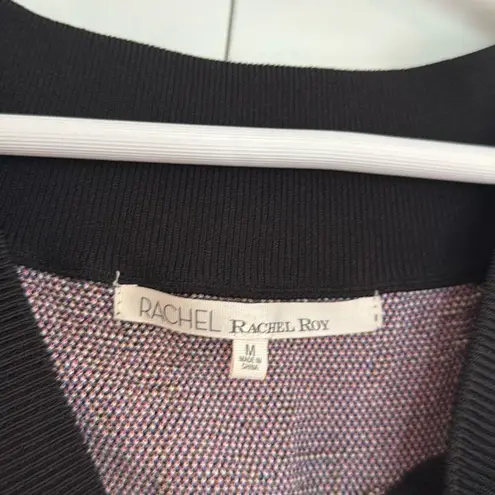 Rachel Rachel Roy floral Off shoulder sheer arm dress M Black Size M