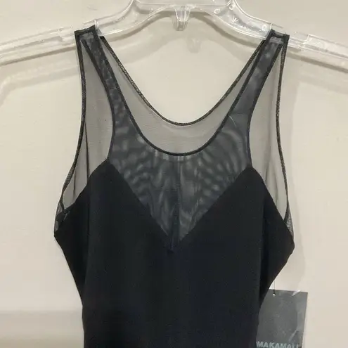 Norma Kamali Black One-Piece Swimsuit Racer Deep-V Combo Mio Sz S New Mesh Swim