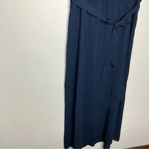 Roolee faux wrap dress navy blue size large