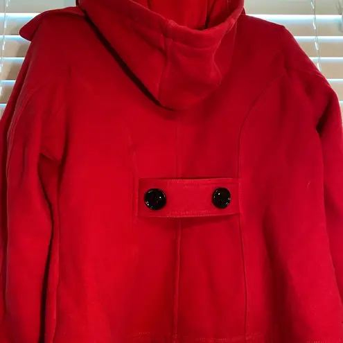 Sebby Vibrant Red Pea Coat