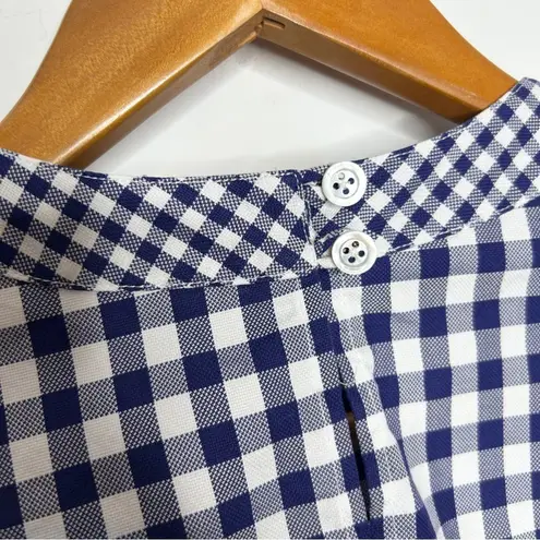 ROSETTA GETTY Gingham Blouse Womens Size 2 Picnic French Girl Cottage Retro Chic Blue