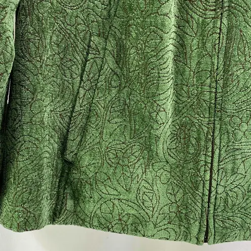 Christopher & Banks C. J BANKS BY Green Floral Zip Up Jacket