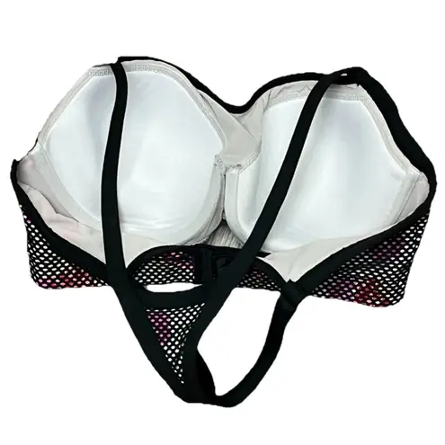 Victoria's Secret VSX Victoria’s Secret Sport Bra 34D Mesh Overlay Multicolor Padded Racerback