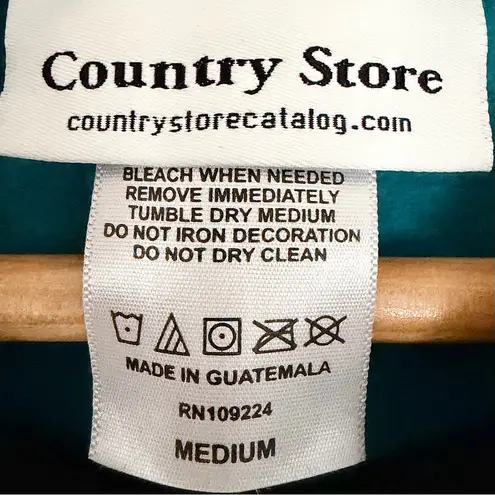 Grandmacore Granny Cottage Crewneck Sweatshirt Y2K Teal Blue Floral Medium