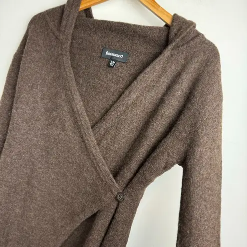 Betabrand Black Sheep Wool Alpaca Wrap Cardigan Sweater Brown Sz S/M
