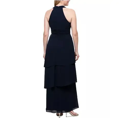 Slny NWT SL Fashions Navy Sleeveless Evening Dress