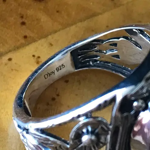 Natural White Buffalo Sterling Silver Ring Size 7