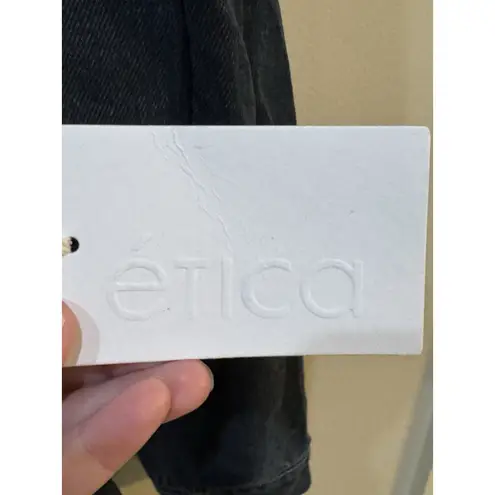 ÉTICA Mira Denim Wrap Dress Size Medium Long Sleeve Western Jean Blue