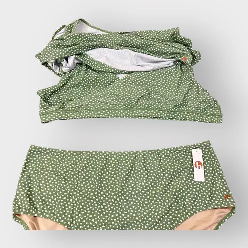 New Honey Mark Swim Set Green Floral Bikini High Waist Full Coverage 5XL Size 5X - Image 4
