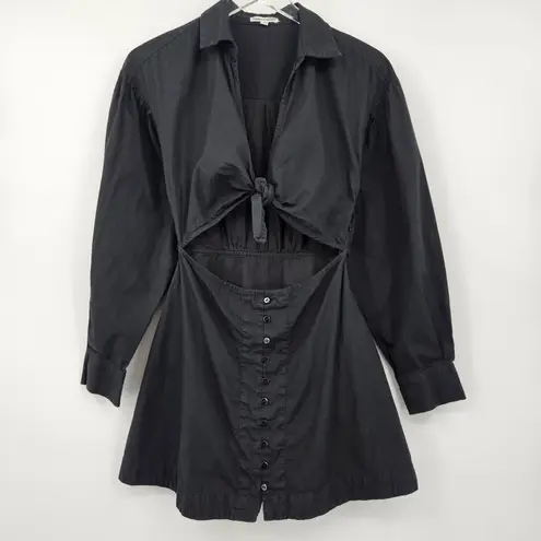 For Love & Lemons  Jocelyn Mini Dress Black Cut Out‎ Hourglass Long Sleeve Small