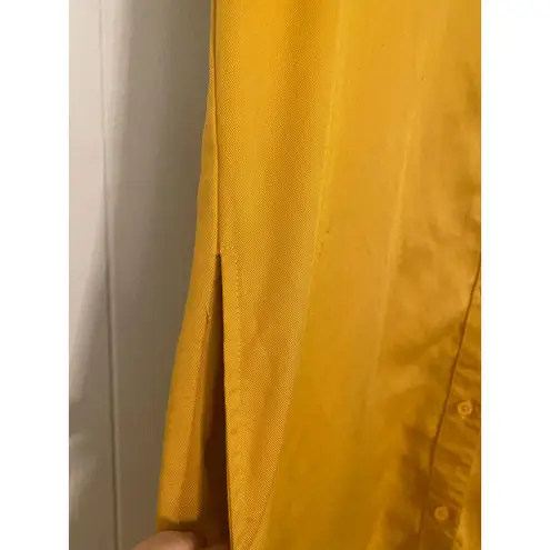 Evy's Tree The Harper Mustard Yellow Short Sleeve High Low Dress Pockets XS