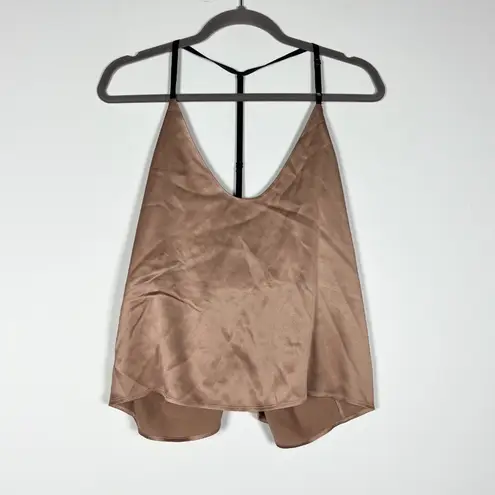 Lunya Washable Silk Sleeveless Racerback Lounge Pajama Tank Top Camisole Beige