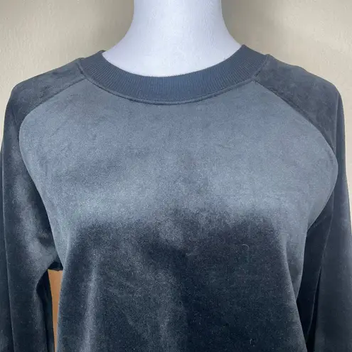 A New Day  Black Velvet Sweatshirt Pullover Crewneck Luxe Velour Size Large