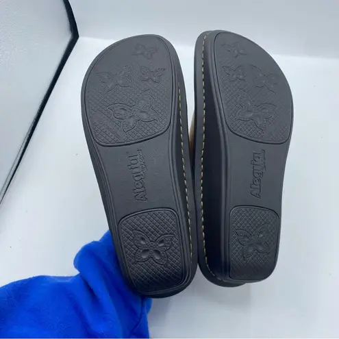 Alegria Klover Fawn Cream Adjustable Leather Slip-On Sandal Mules Size 40 9.5/10